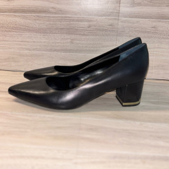 Calvin Klein's nita pumps with metallic signature plates at the heels - Picture 2 of 7